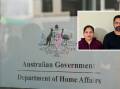 Department of Home Affairs office, Jasbir and Gurpreet Singh. Picture Jamila Toderas/supplied