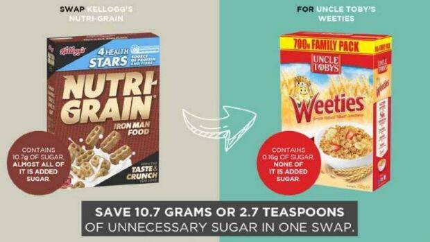 Kellogg's Nutri-Grain cereal may have four health stars, but it's loaded with added sugars. Photo: Esther Han