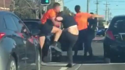 Footage of the road rage incident in Merrylands, which has been shared on social media by multiple sources. Picture: Neil Erikson/Facebook