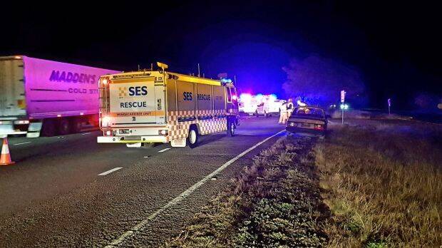 Emergency services responded to the incident at Sutton Forest on Wednesday night. Photo: Twitter/@9NewSyd
