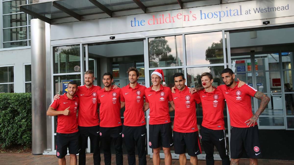 The Western Sydney Wanderers visited Children's Hospital at Westmead earlier this week. Pictures: Western Sydney Wanderers