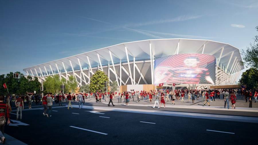 First glance: The new design for Western Sydney Stadium was unveiled on Thursday.