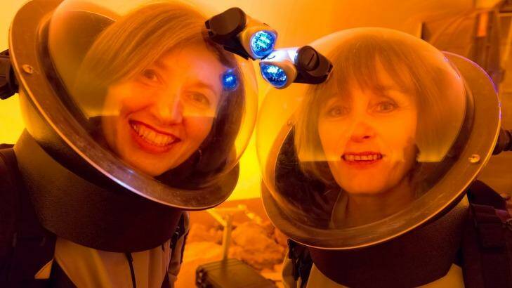 Jasmina Lazendic-Galloway and Tina Overton at the Victorian Space Science Education Centre. Photo: Steve Morton