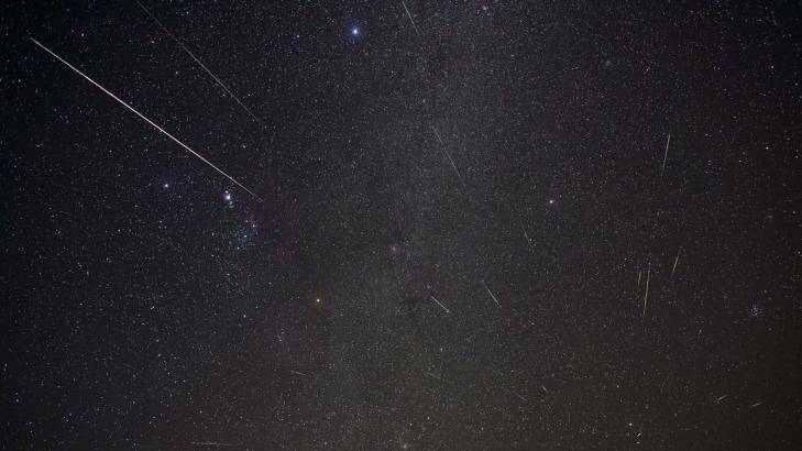 Last year's Geminid meteor shower which, at its peak, produced 30 to 40 meteors an hour. Photo: Phil Hart