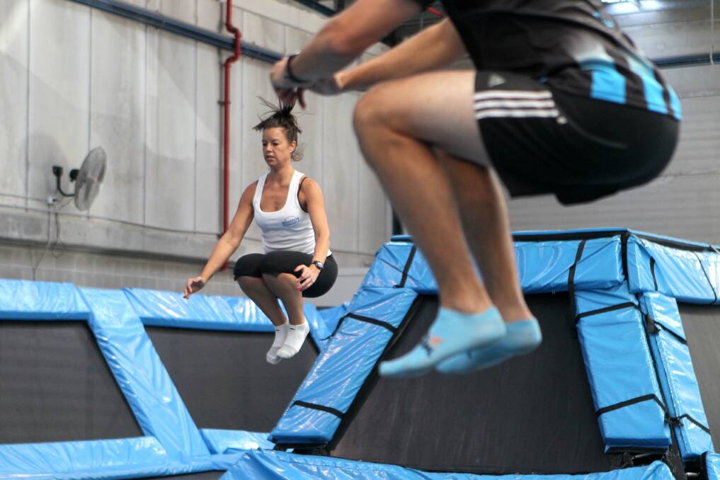 Simon Bryce of Boing Central trampoline. 7 May, 2014. Picture: Gene Ramirez