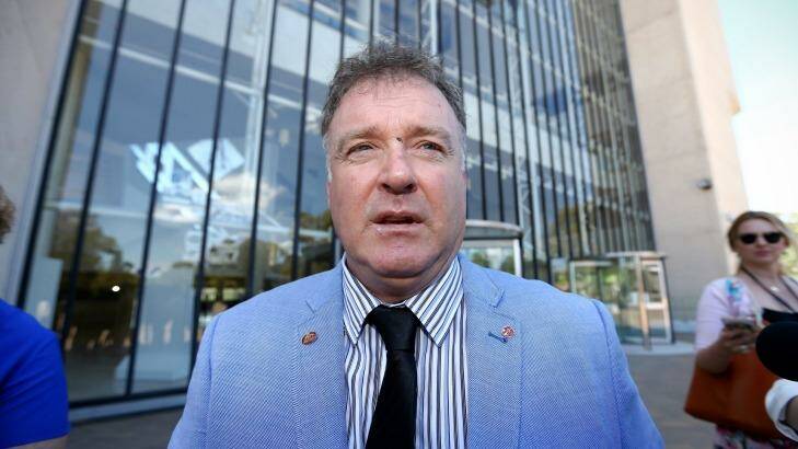 One Nation senator Rod Culleton departs the High Court as his case is adjourned in Canberra.  Photo: Alex Ellinghausen