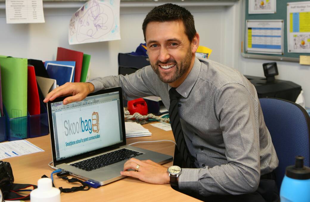 Speaking directly to parents: Cattai Public School principal Matthew Carter says the Skoolbag app allows for immediate communication between the school and pupils' families. Picture: Gary Warrick