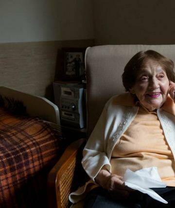 Centenarian Lily Stein at the Emmy Monash Aged Care facility. Photo: Penny Stephens