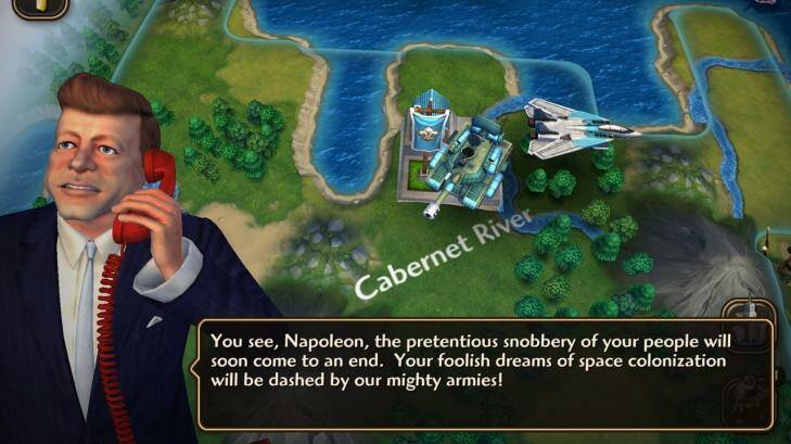 JFK tells it like it is in <i>Civilization Revolution 2</i>, which isn't always historically accurate.