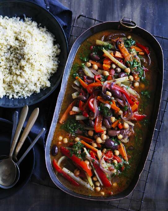 Neil Perry's Moroccan vegetable stew <a href="http://www.goodfood.com.au/good-food/cook/recipe/moroccan-vegetable-stew-20140702-3b727.html"><b>(RECIPE HERE).</b></a> Photo: William Meppem
