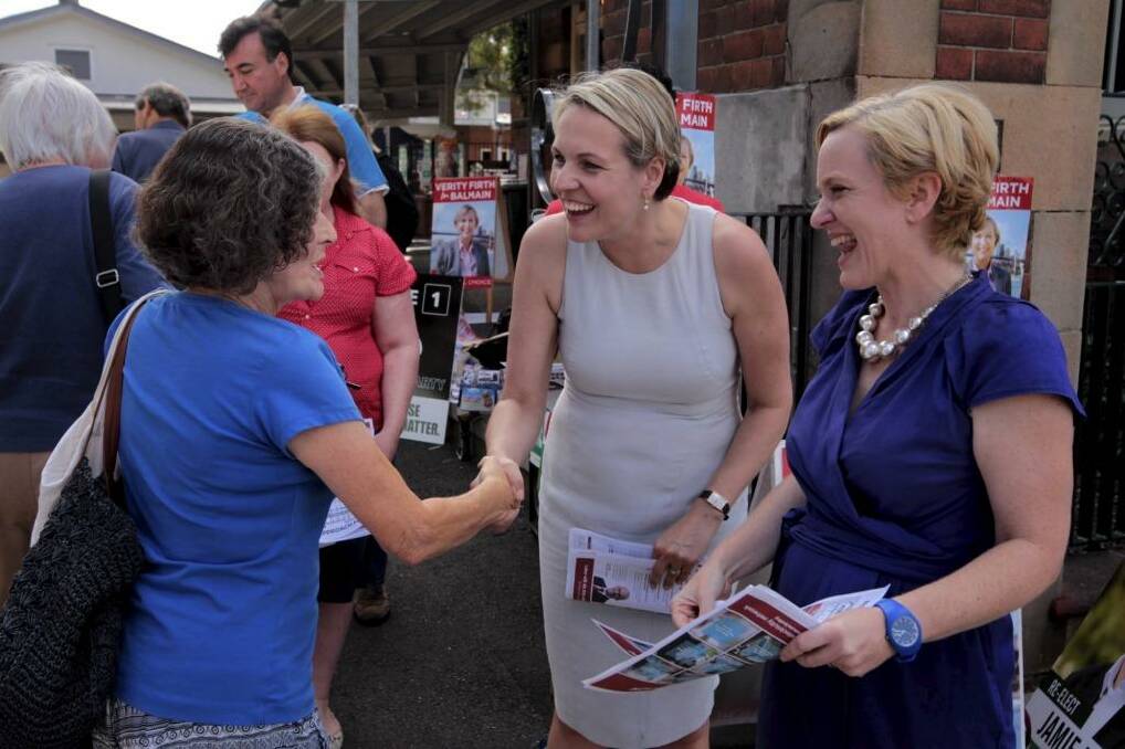 Labor hopeful for the seat of Balmain Verity Firth, right, was joined by Federal Labor MP Tanya Plibersek who came to Annandale this afternoon to lend some support. Photo: Dean Sewell