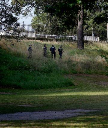 Police search the more remote corners of Centennial Park for young Bondi girl, Michelle Levy. Photo: Michele Mossop