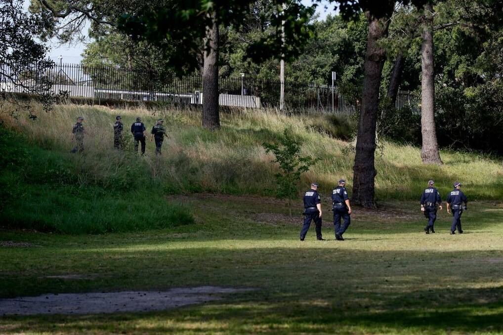 Police search the more remote corners of Centennial Park for young Bondi girl, Michelle Levy. Photo: Michele Mossop