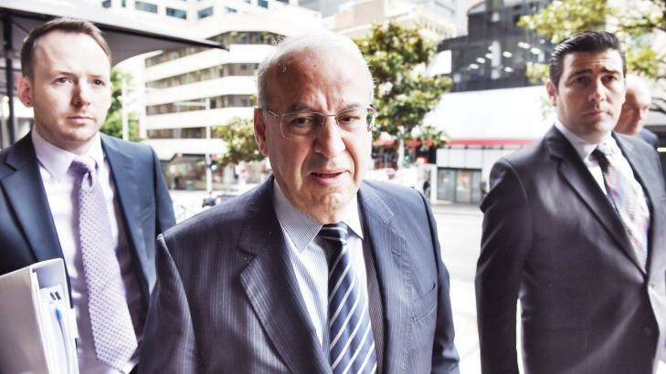 Eddie Obeid at the Downing Centre Local Court where he is facing charges in relation to evidence presented at ICAC today. Photo: Nick Moir