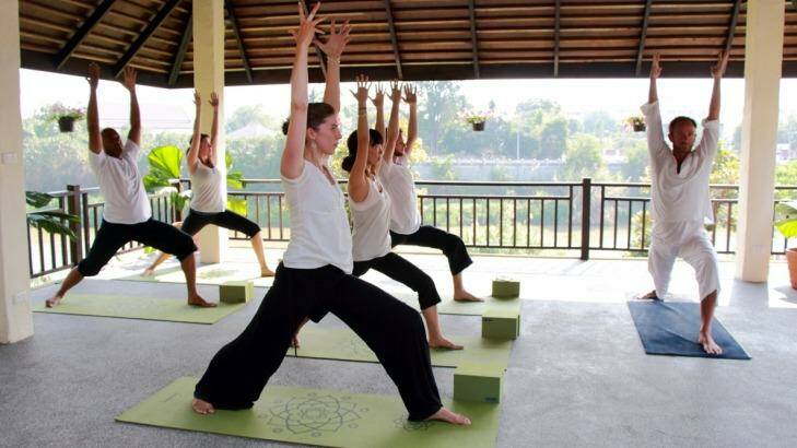 Rupert Jackson leads yoga at The Cabin. Photo: Supplied by The Cabin.