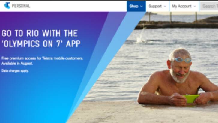 A screenshot of one of the Telstra ads.