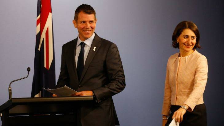 "A stunning result for the people of NSW": Mike Baird and Gladys Berejiklian. Photo: Peter Rae