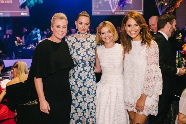 Social Seen: Sam Armytage, Jesinta Franklin, Kellie Hish and Sally Obermeder at the "Bazaar in Bloom" charity dinner and auction organised by Harper's Bazaar for The Royal Hospital for Women Foundation at the Ivy Ballroom on Wednesday, October 18, 2017.