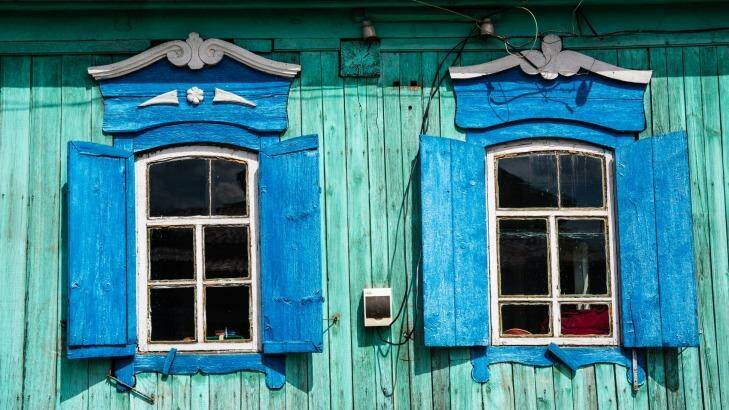Blue window shutters in Ulan Ude, Siberia, Russia. Photo: Annapurna Mellor