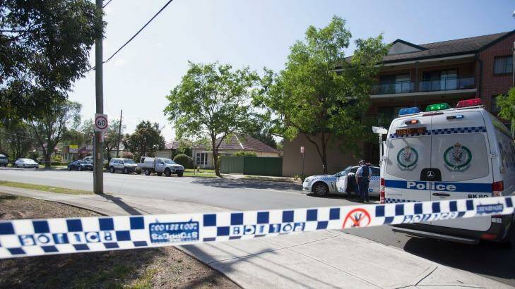 The crime scene at Padstow following the stabbing of Daithy Ian Walsh on Saturday morning. Photo: Fiona Morris