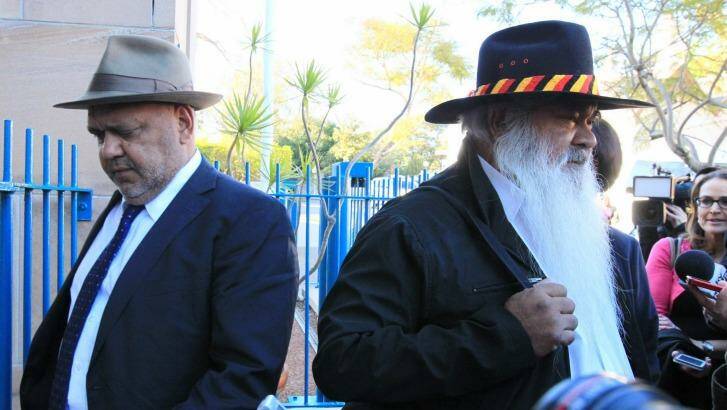Indigenous leaders, Noel Pearson and Pat Dodson arrive at a meeting with Tony Abbott last month. Photo: Peter Rae