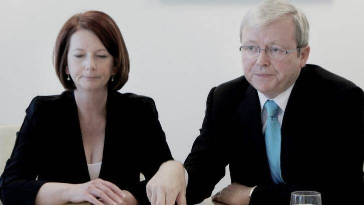 Coups: Labor prime ministers Julia Gillard and Kevin Rudd. Photo: Andrew Meares