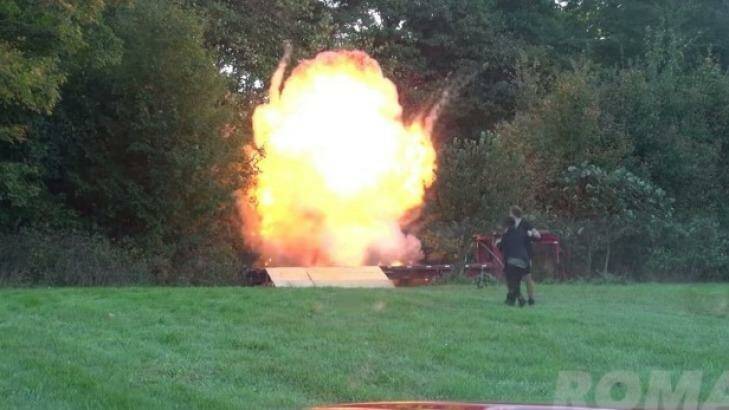 This massive explosion was just part of the prank. Photo: YouTube/Roman Atwood