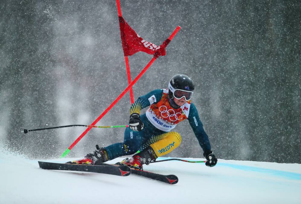 Lavinia Chrystal of Australia makes a run during the Alpine Skiing Women's Giant Slalom on day 11 of the Sochi 2014 Winter Olympics at Rosa Khutor Alpine Center on February 18, 2014 in Sochi, Russia. Photo: GETTY IMAGES