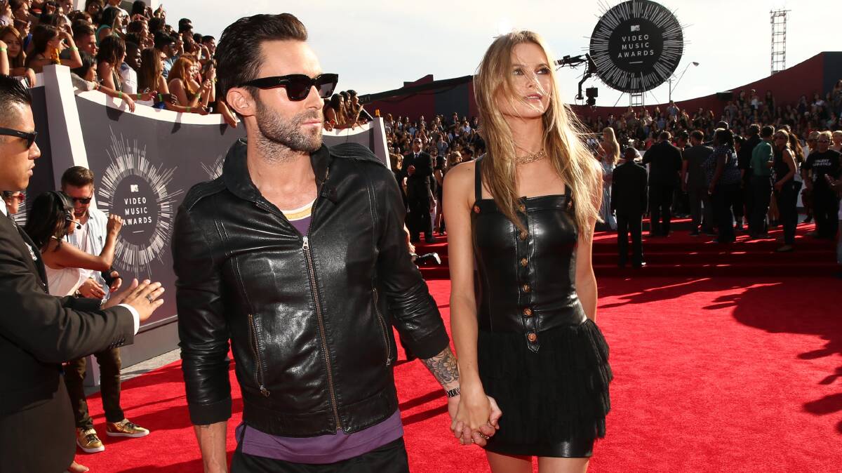 Musician Adam Levine and model Behati Prinsloo attend the 2014 MTV Video Music Awards. PHOTO: Getty Images