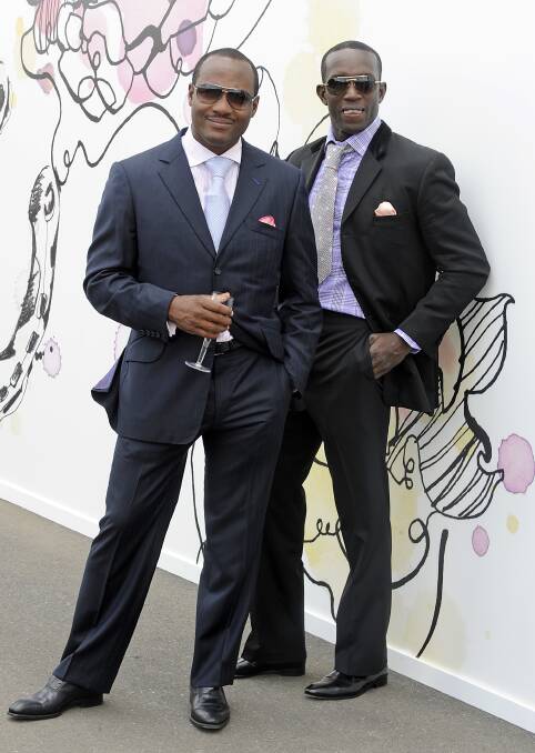 Best mates: Brian Lara and Dwight Yorke (pictured at the Melbourne Cup in 2009) grew up together and remain best friends today. Picture: Sebastian Costanzo 