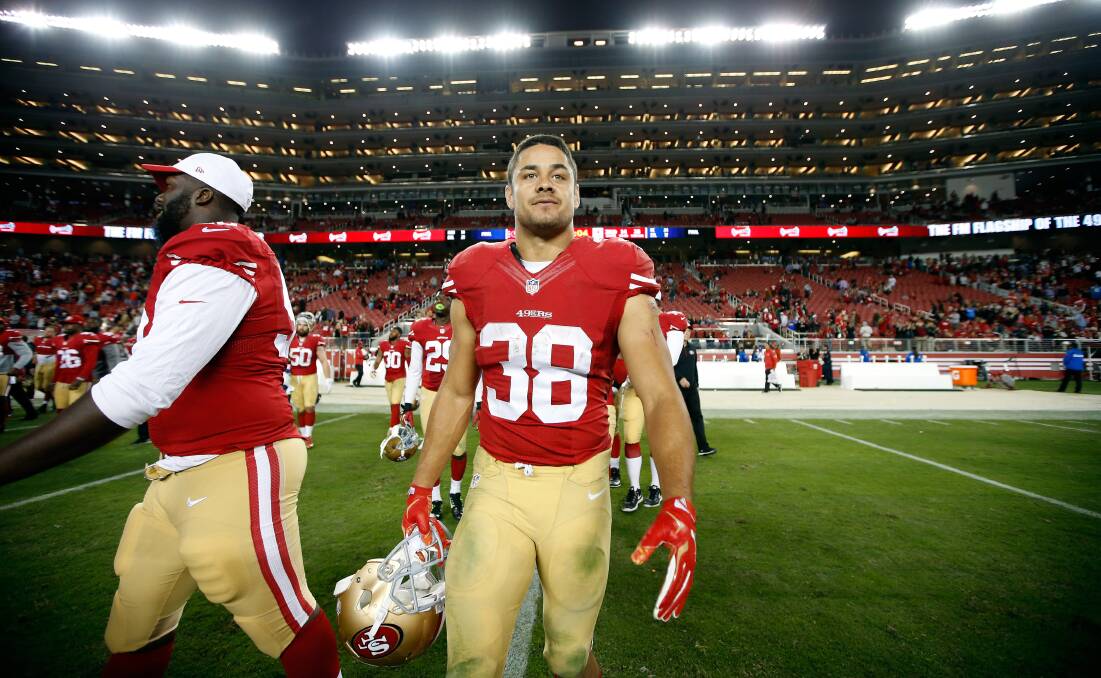 Hayne Plane: Jarryd Hayne during pre-season with the San Francisco 49ers. Picture: Getty Images 