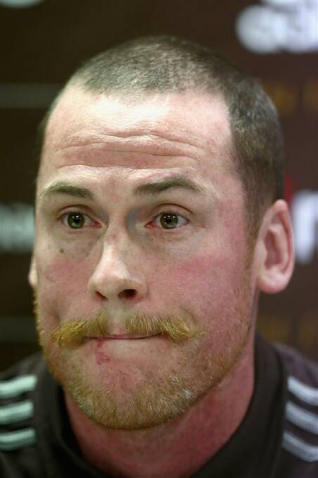 Jarryd Roughead of the Hawks speaks to the media at Waverley Park on May 31, 2016 in Melbourne, Australia. Pic: Quinn Rooney/Getty Images