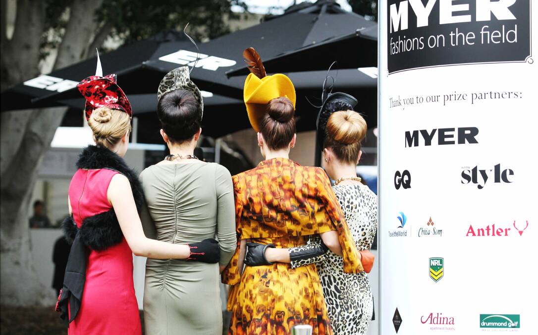 Fashions at the Rosehill Races on Golden Slipper Day. Photo Helen Nezdropa