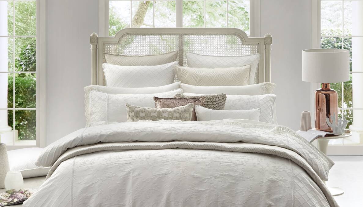 LAYERING: If you're wondering what your next home project should entail, consider investing in a more stylish bedroom. (Product in photo: Private Collection, Jacqueline Snow).